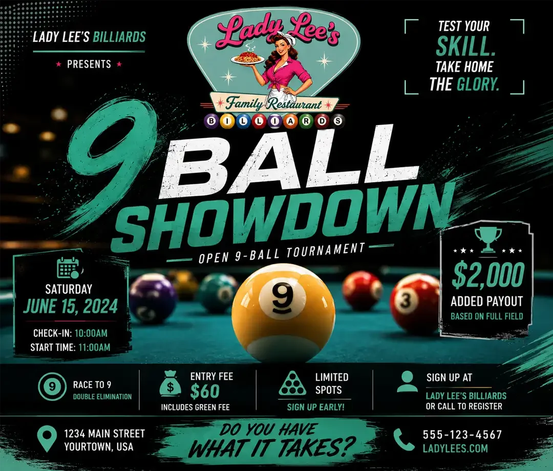 9-Ball Showdown tournament poster